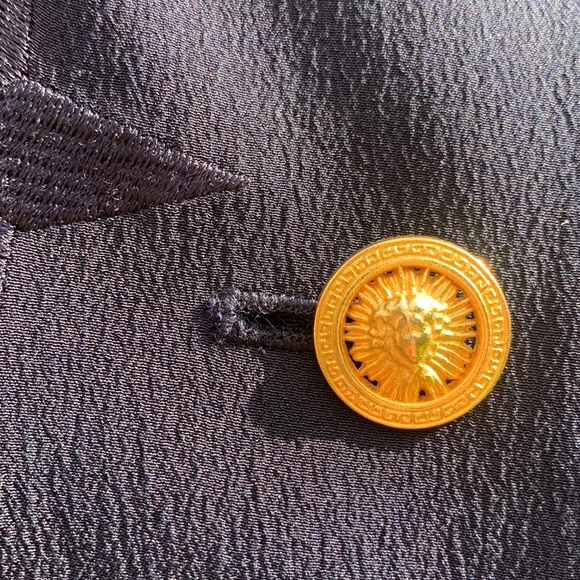 Silk navy star embroidered crop jacket - Picture 4 of 16